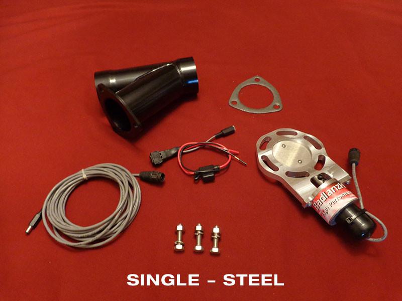Badlanz HPE 2.5 Inch Electric Exhaust Cutout Steel Y Kit - Click Image to Close